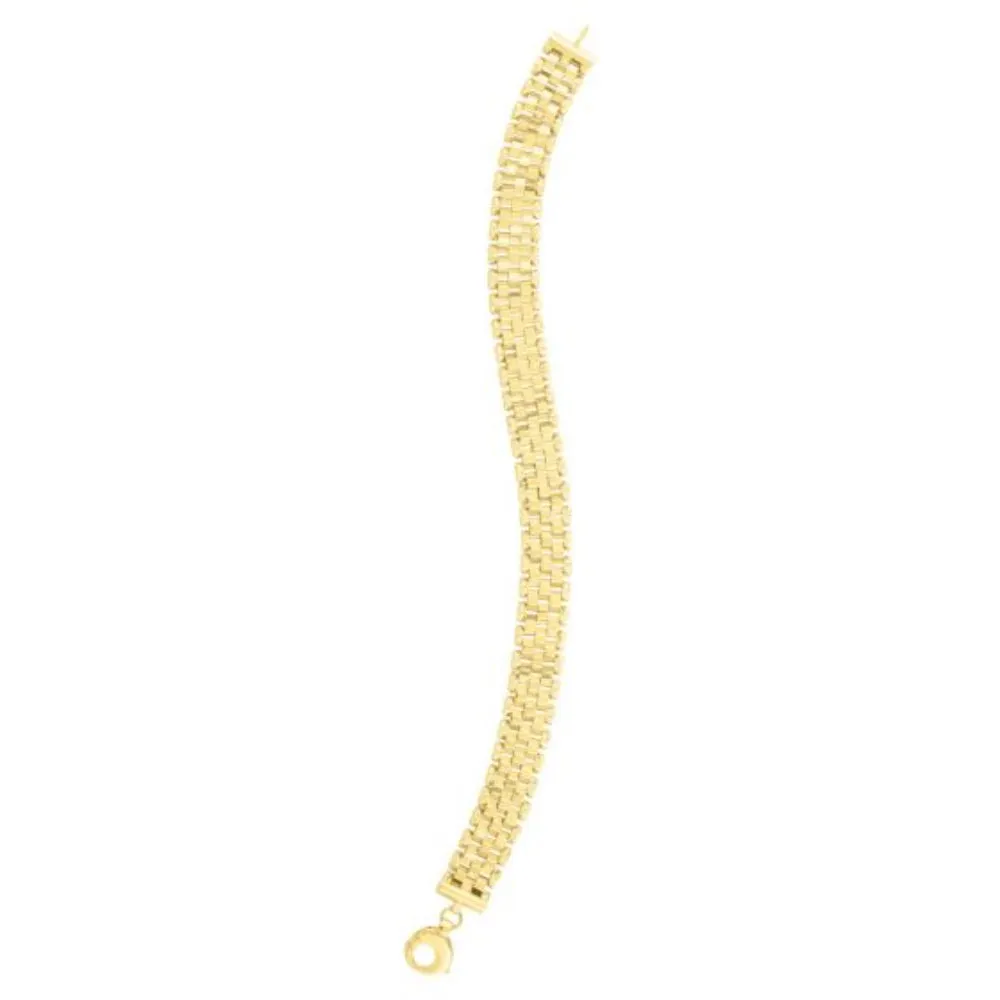 14k Gold Faceted Panther Link Bracelet