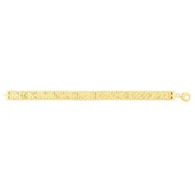 14k Gold Faceted Panther Link Bracelet