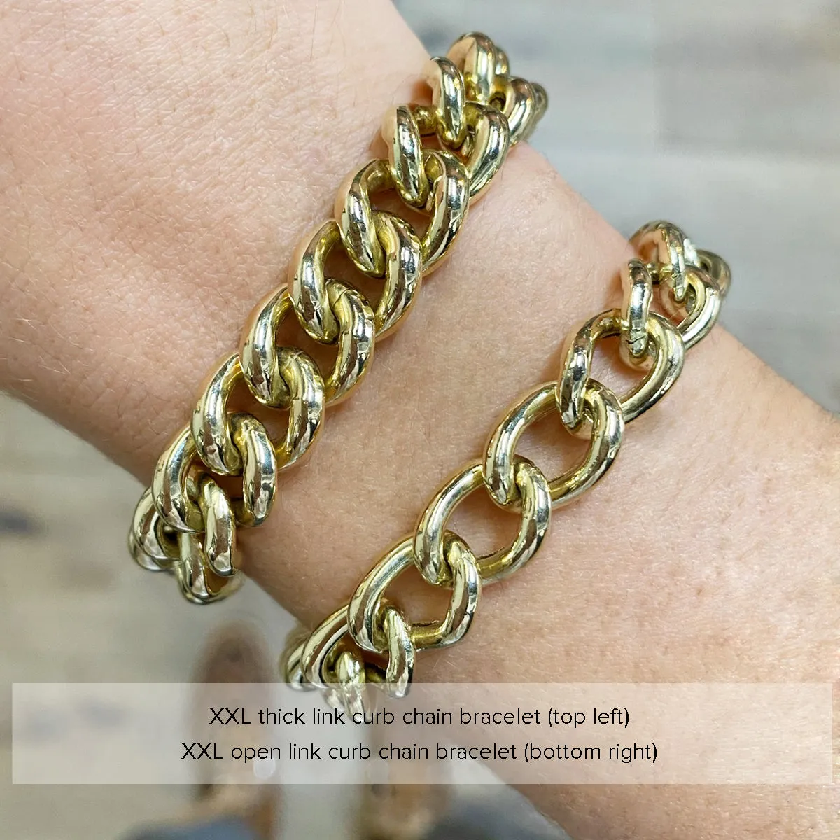 14k XXL Thick Link Curb Chain Bracelet