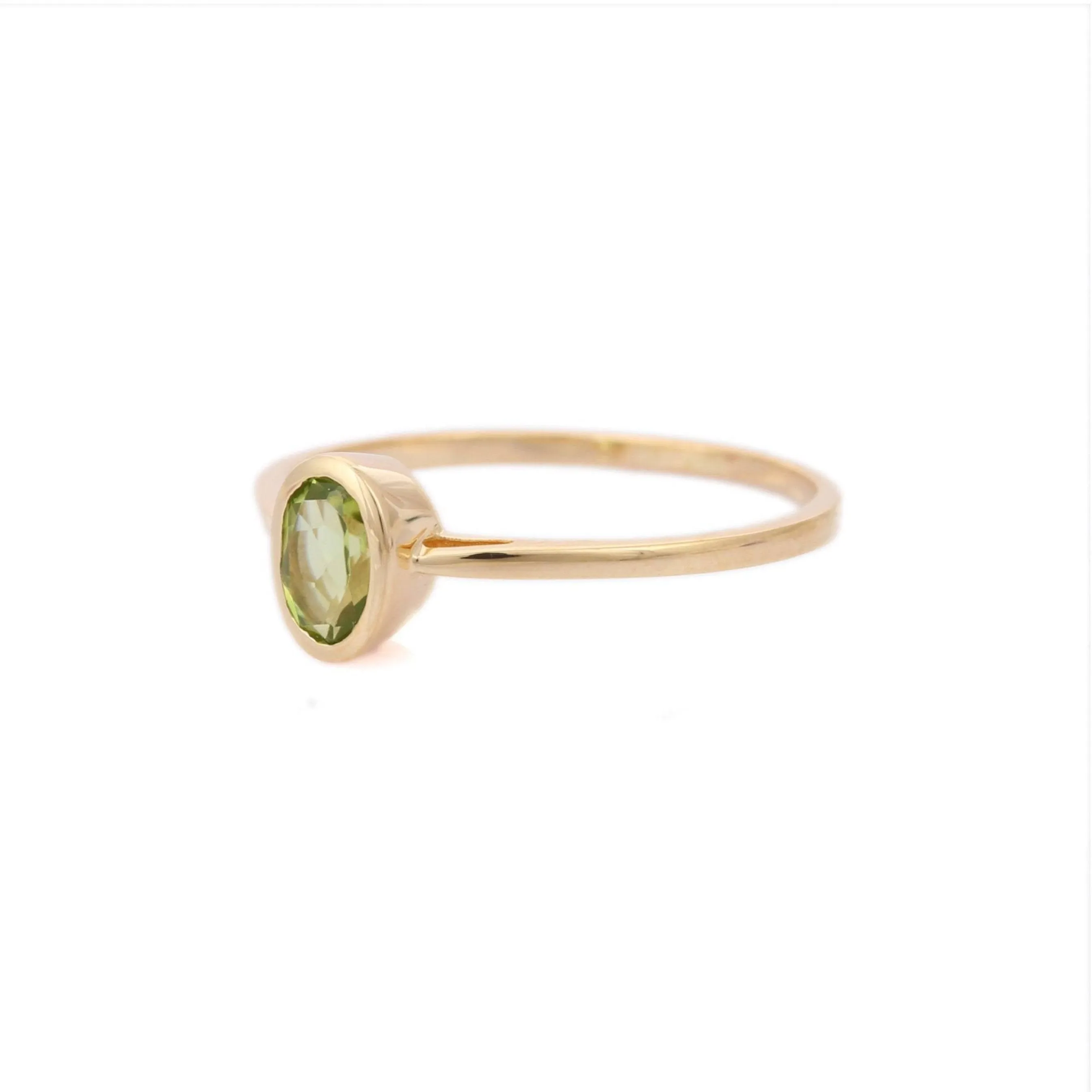 14K Yellow Gold Peridot Ring