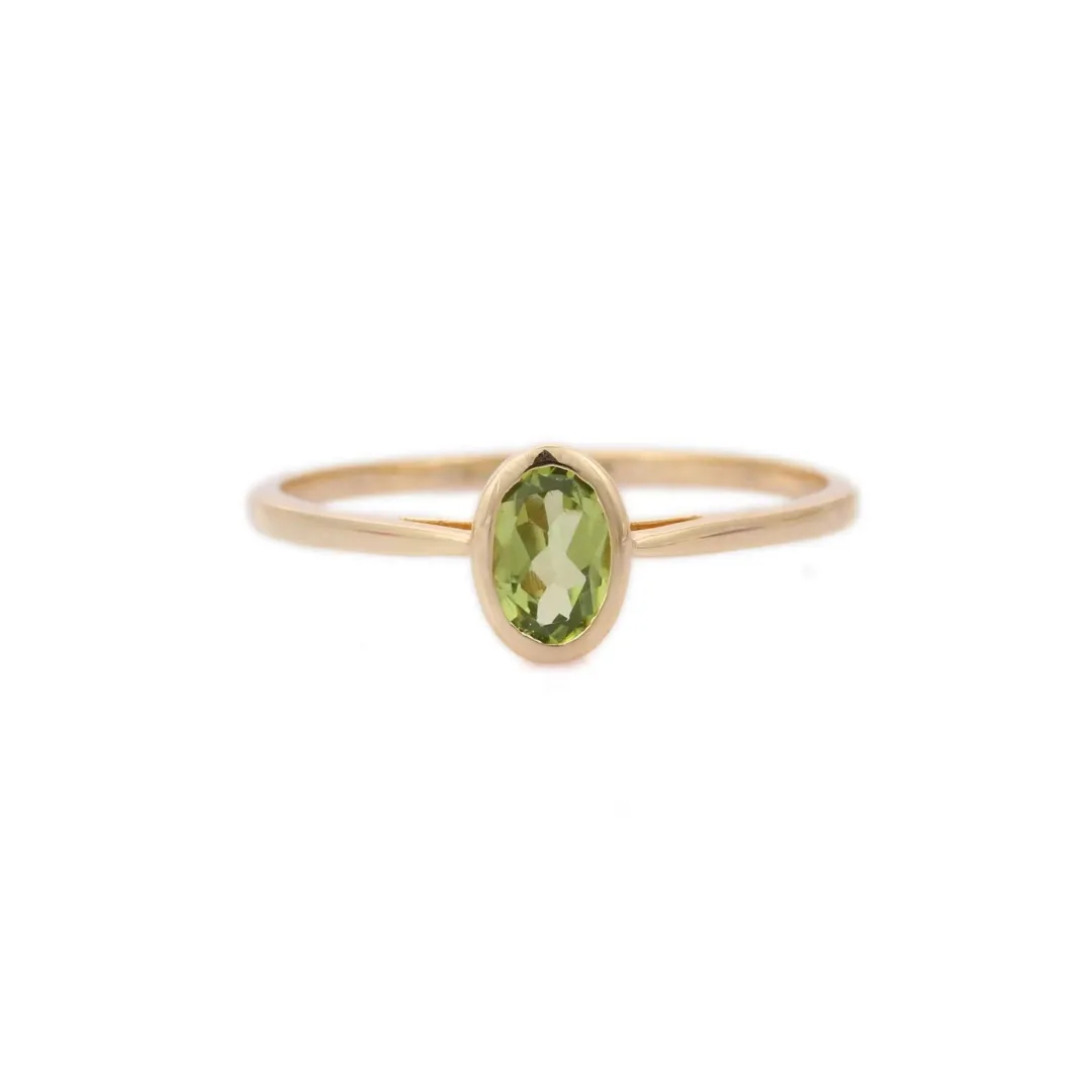 14K Yellow Gold Peridot Ring