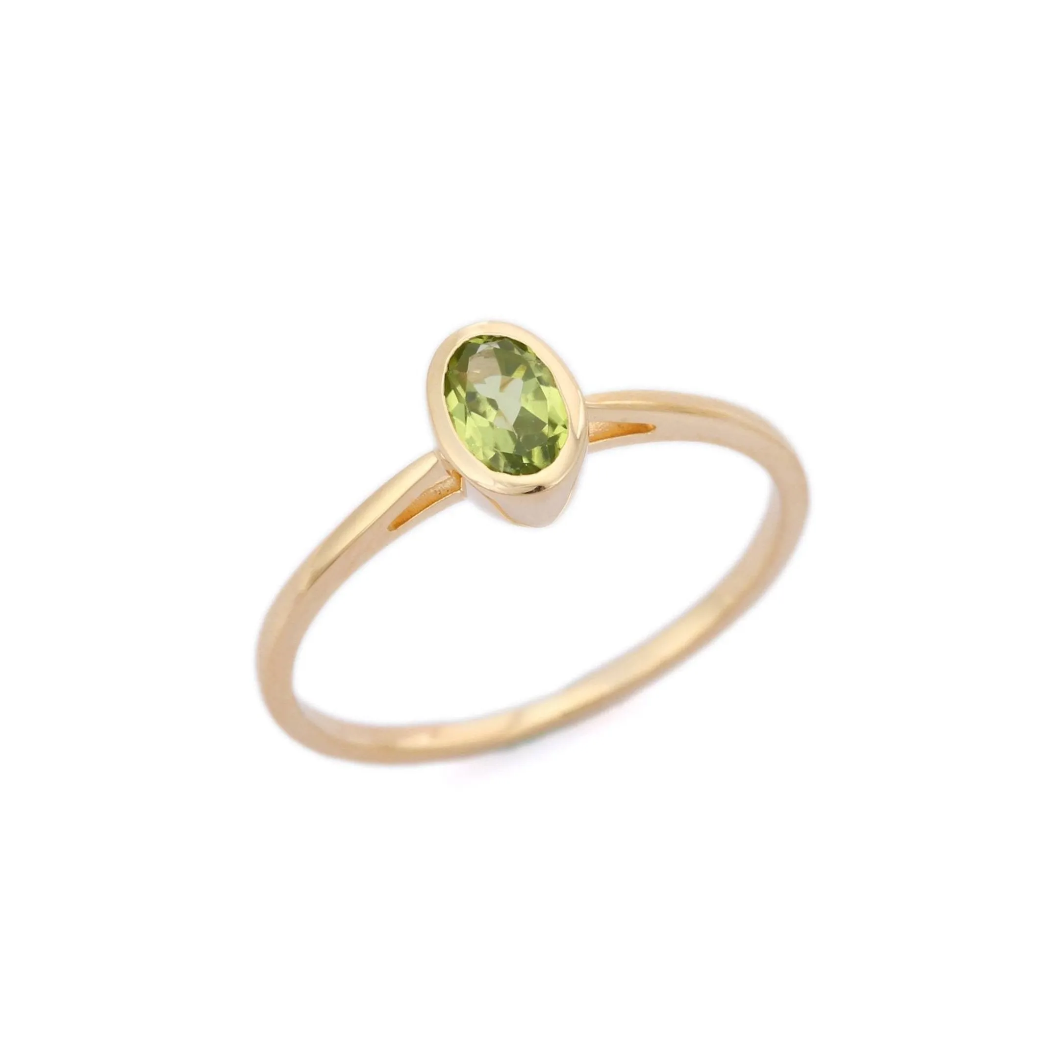 14K Yellow Gold Peridot Ring