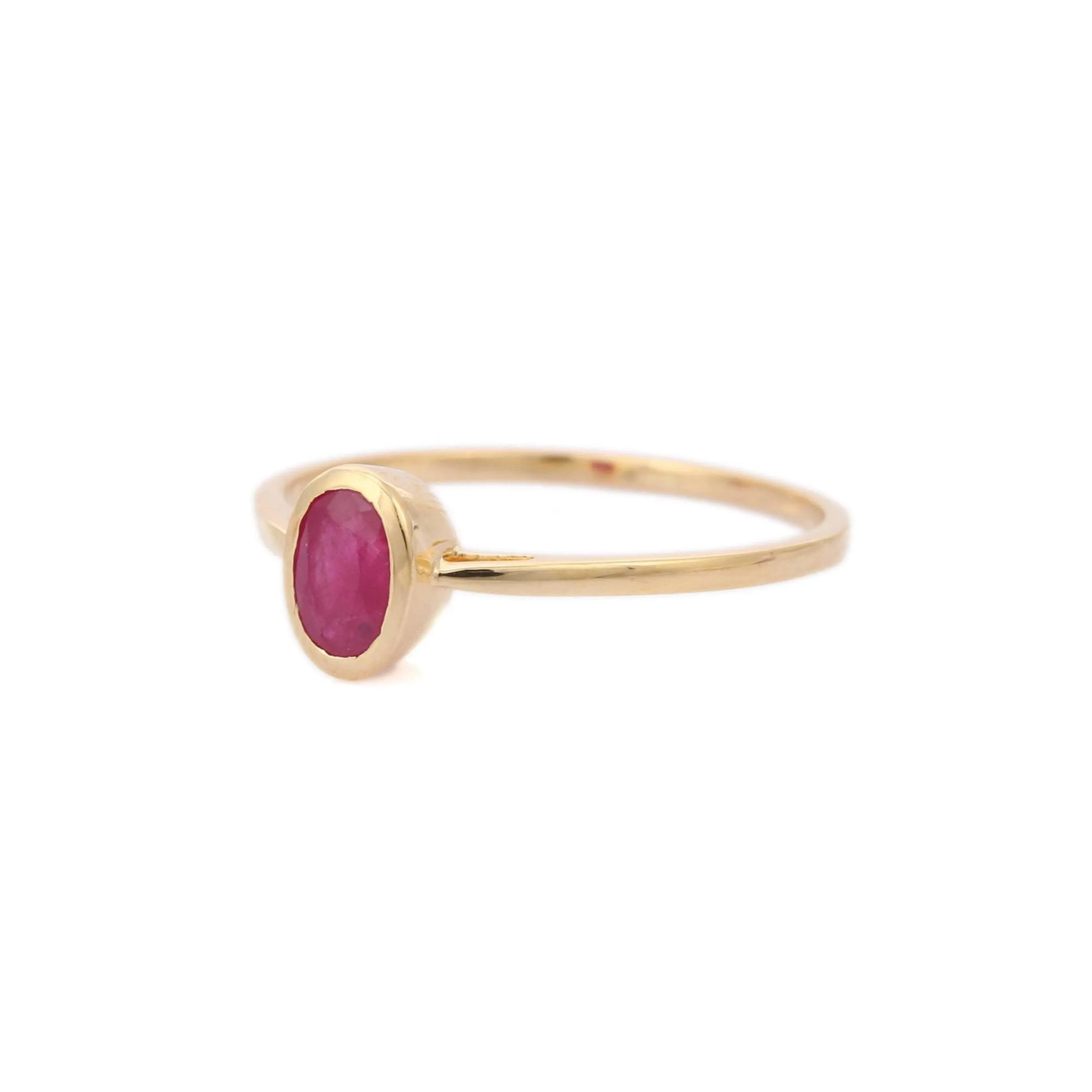 14K Yellow Gold Ruby Ring