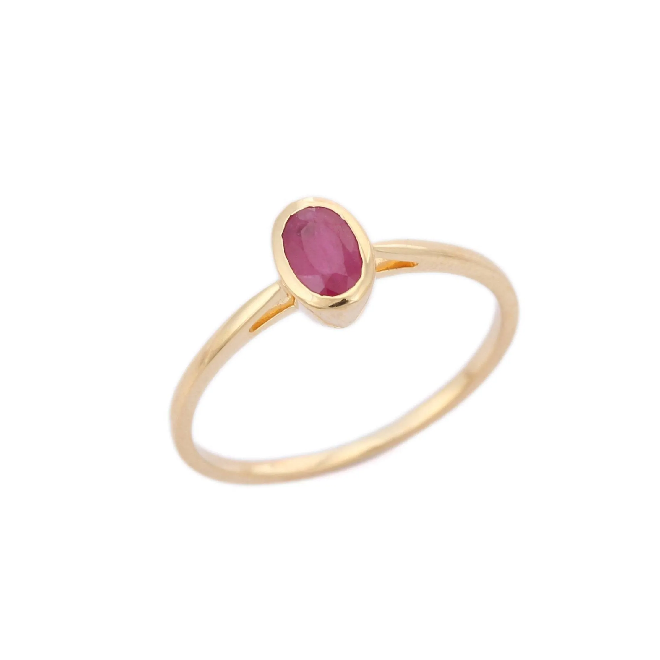 14K Yellow Gold Ruby Ring