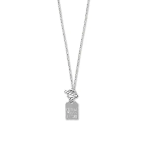 17" "Thank You Mom" Tag Toggle Necklace for Women