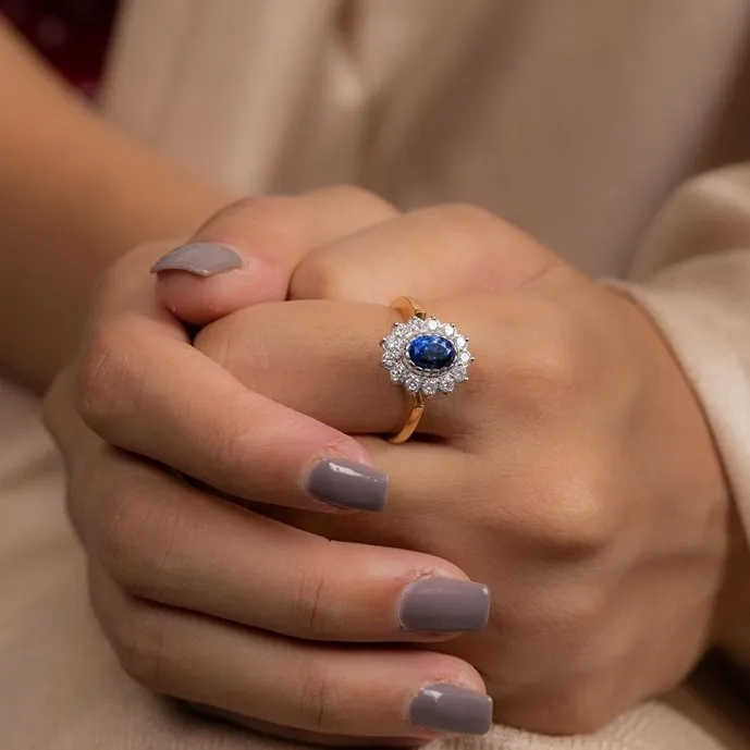 18K Yellow Gold Sapphire Ring