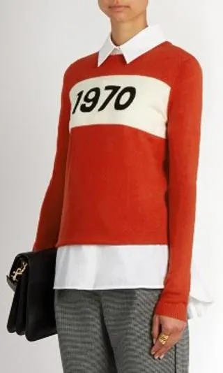 '1970' Knit Sweater in Red