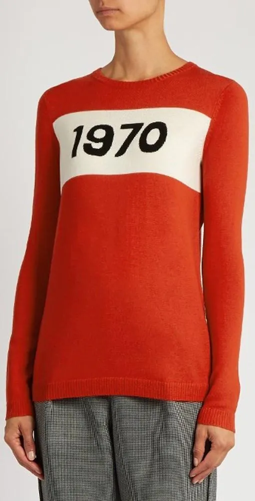 '1970' Knit Sweater in Red