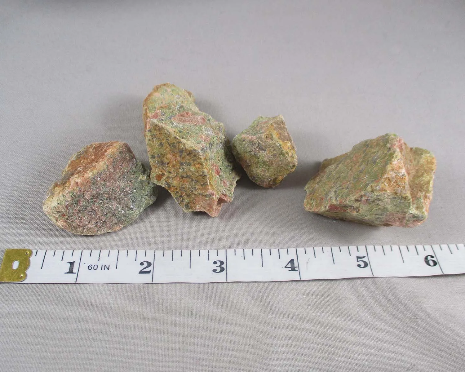 25% OFF!  Unakite Stones Raw 3pcs H139**