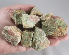 25% OFF!  Unakite Stones Raw 3pcs H139**