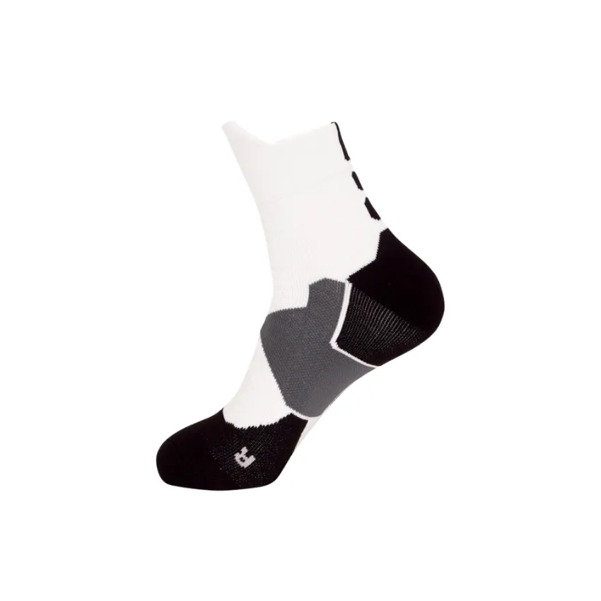 3 Pack Mens Anti Slip Trainer Socks White and Black