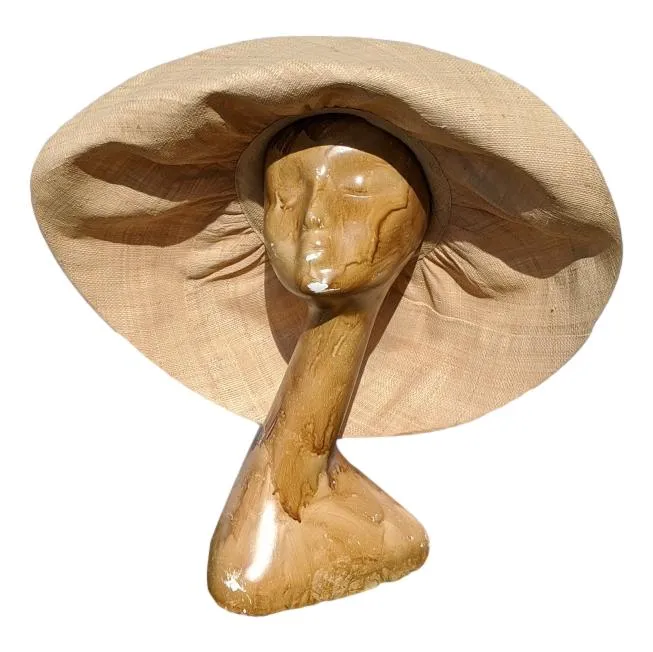 7 Inches Shapeable & Wide Brim Natural Raffia Hat | Natural Straw Hat for Women