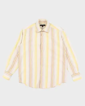 90s Vintage Men's Yellow Stripped Shirt - S