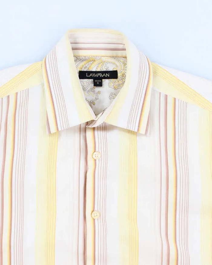 90s Vintage Men's Yellow Stripped Shirt - S