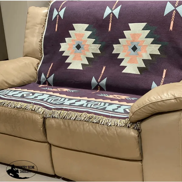 A7838 - Boho Western Geometric Reversible Throw Rug