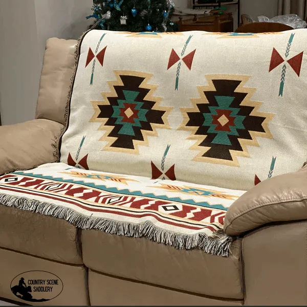 A7838 - Boho Western Geometric Reversible Throw Rug