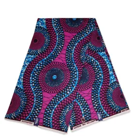 African Wax print fabric - Pink dotted patterns