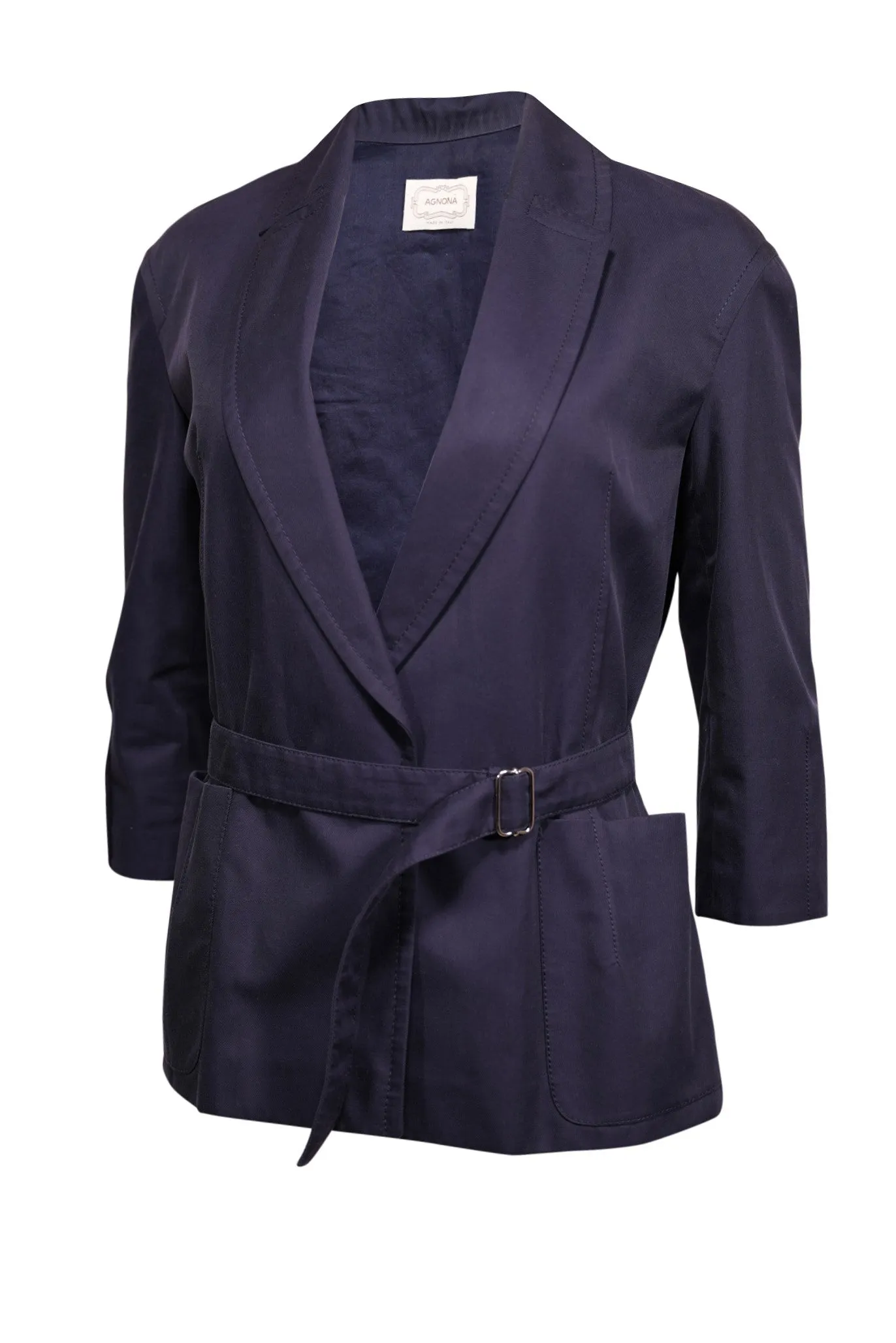 Agnona - Navy Blazer w/ Removable Belt Sz 4