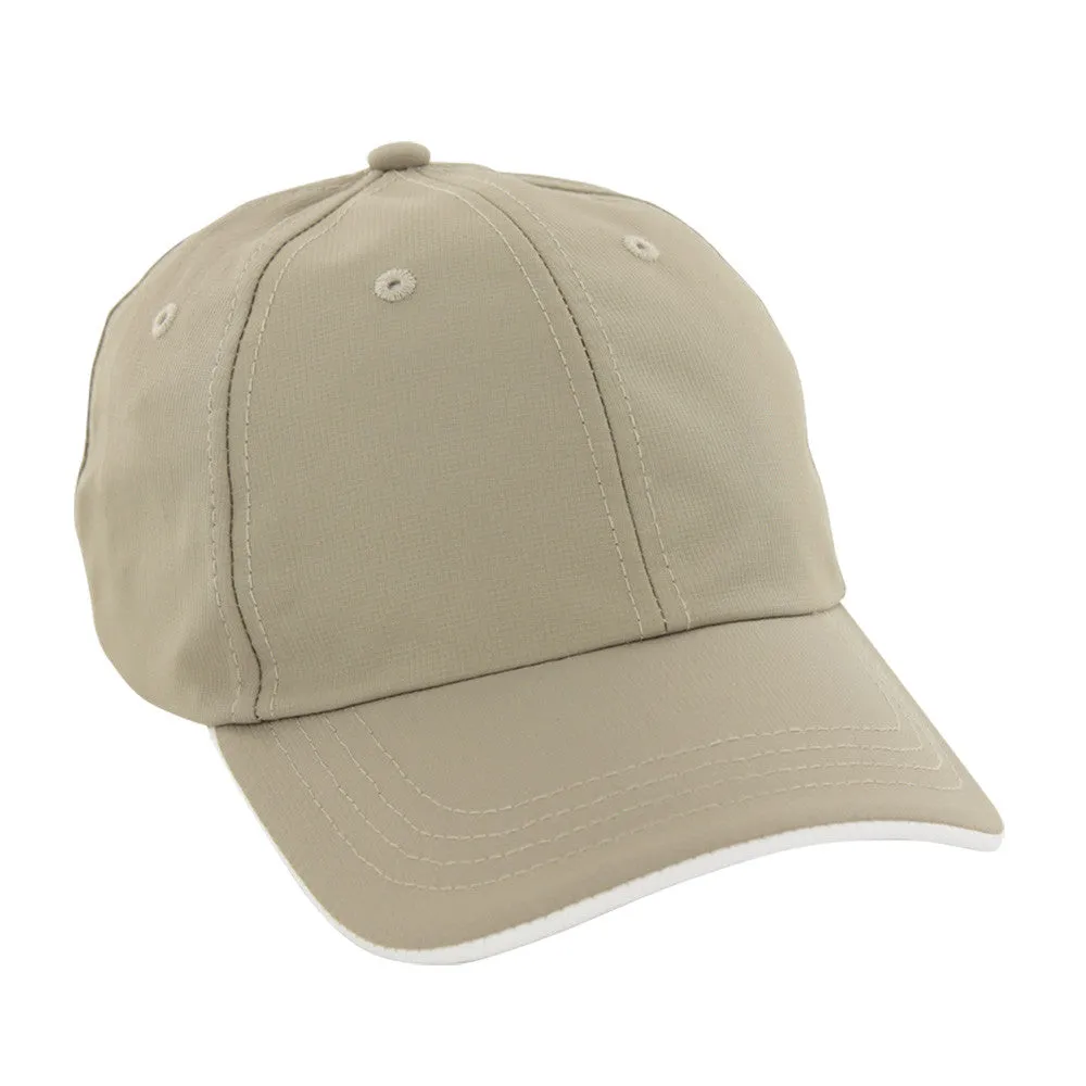 AHEAD Khaki Textured Poly Contrast Bill Cap