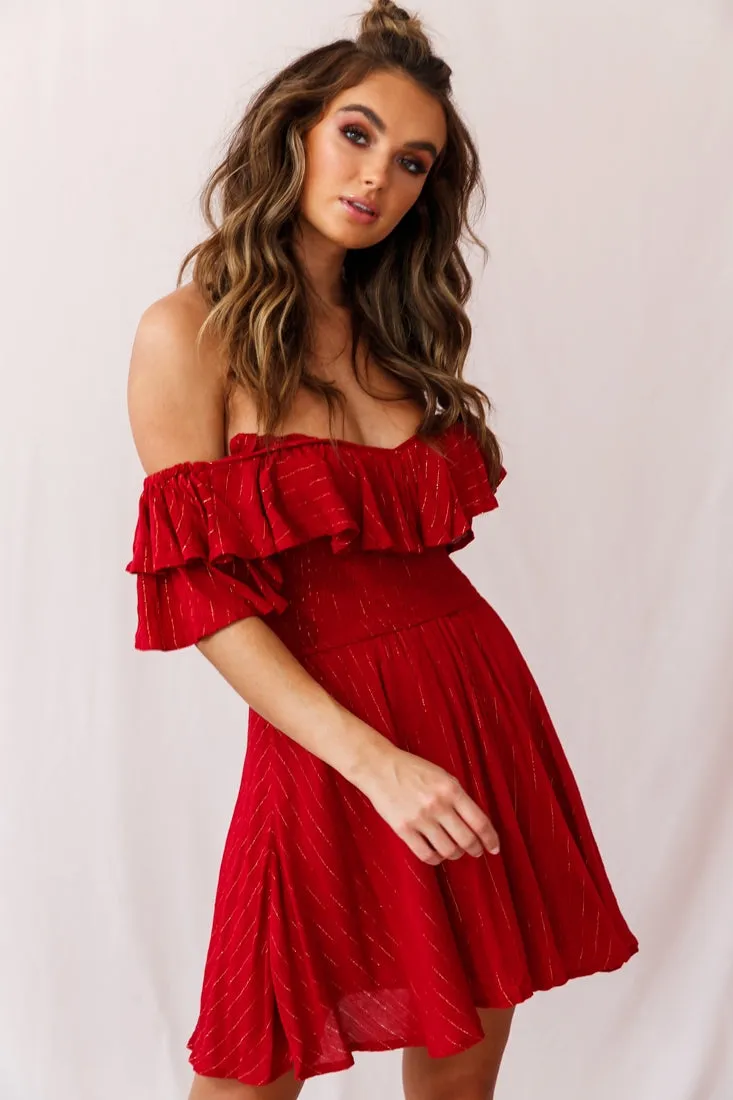 Akira Chiffon Dinner Date Dress Red