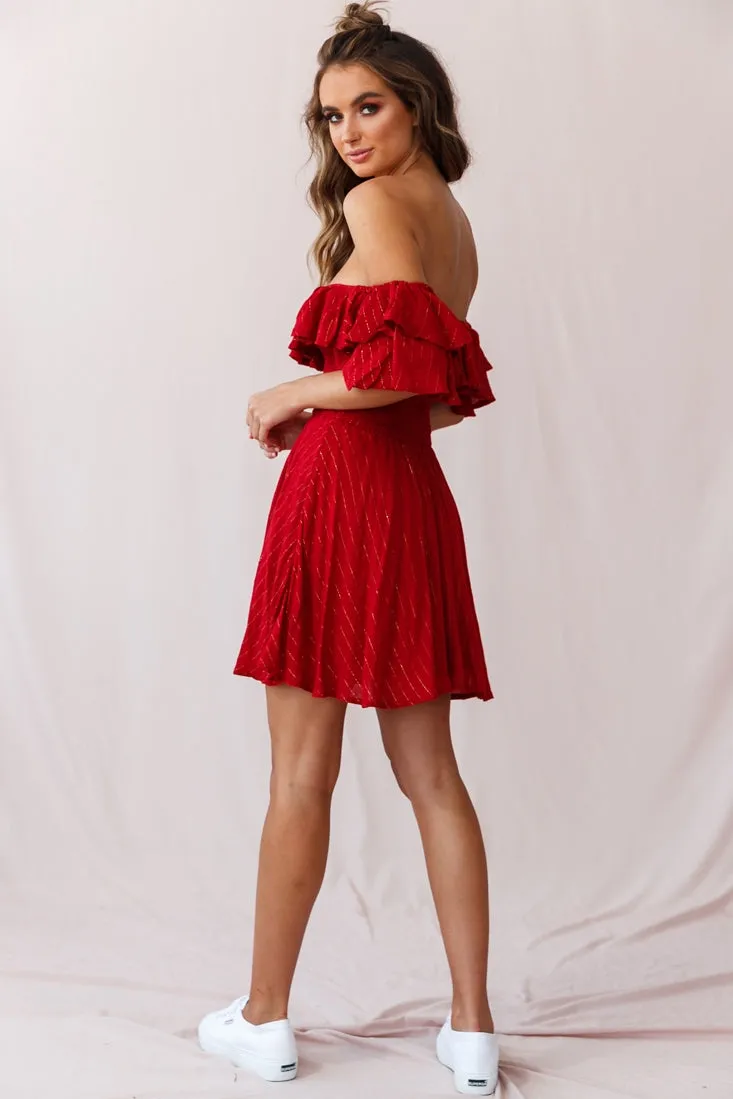 Akira Chiffon Dinner Date Dress Red