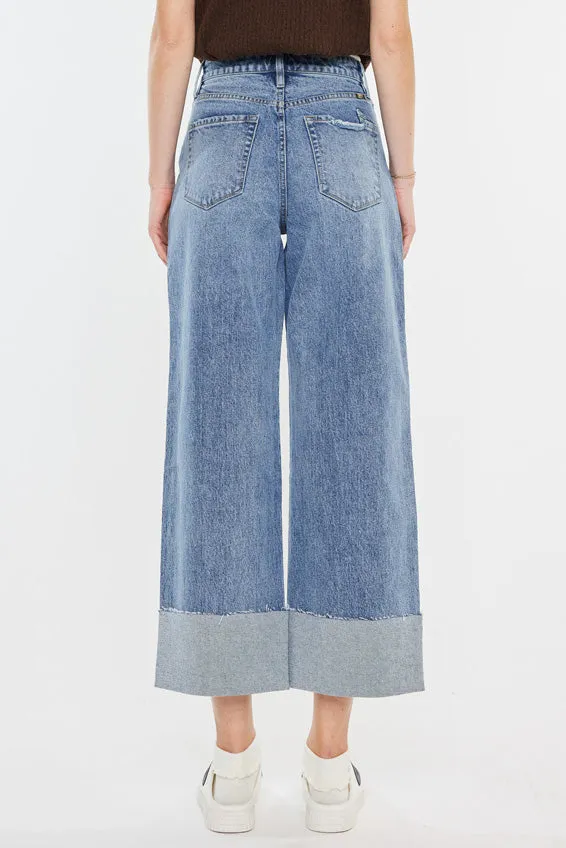 Alfie 90's Cropped  Wide Leg Jeans