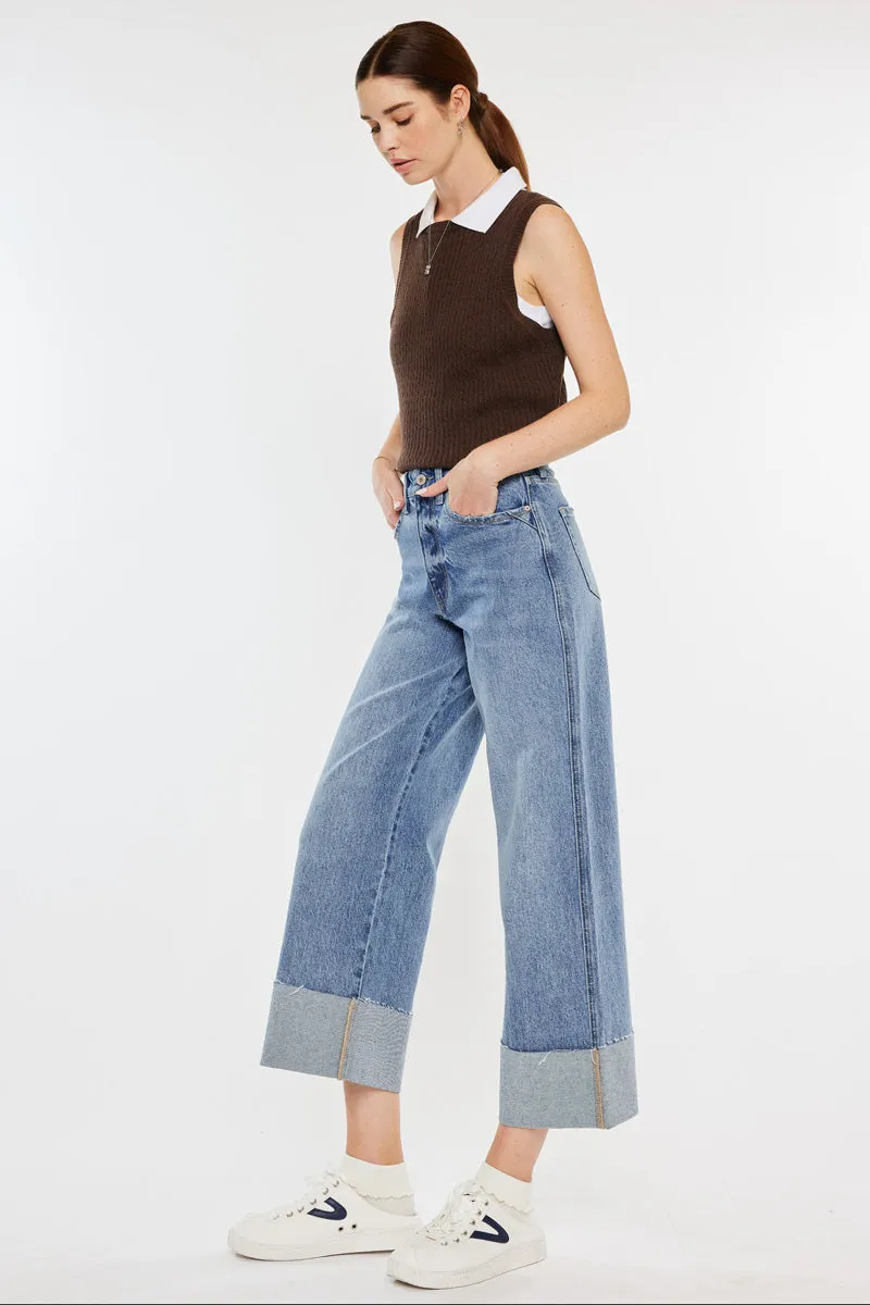 Alfie 90's Cropped  Wide Leg Jeans