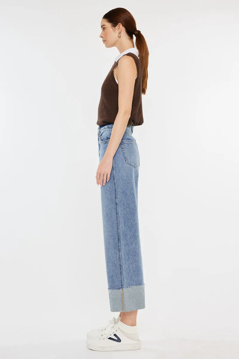 Alfie 90's Cropped  Wide Leg Jeans