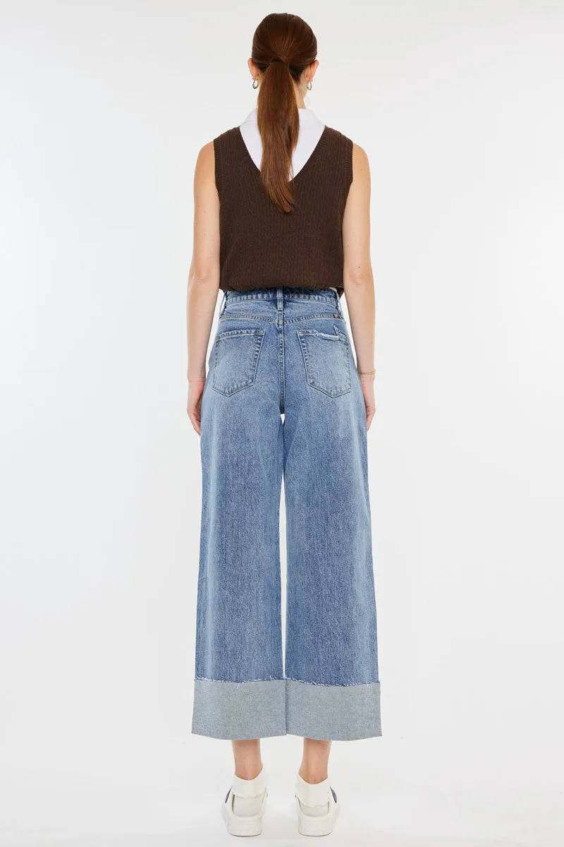 Alfie 90's Cropped  Wide Leg Jeans