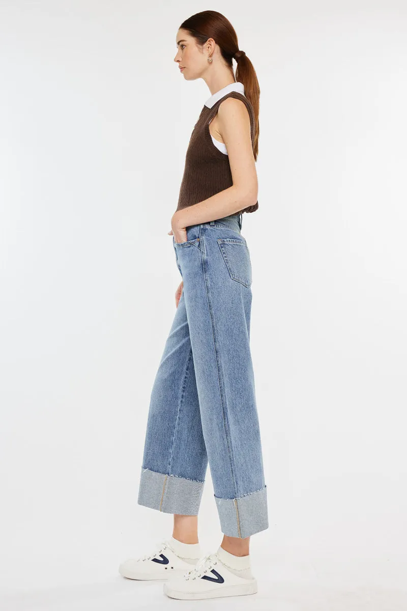 Alfie 90's Cropped  Wide Leg Jeans