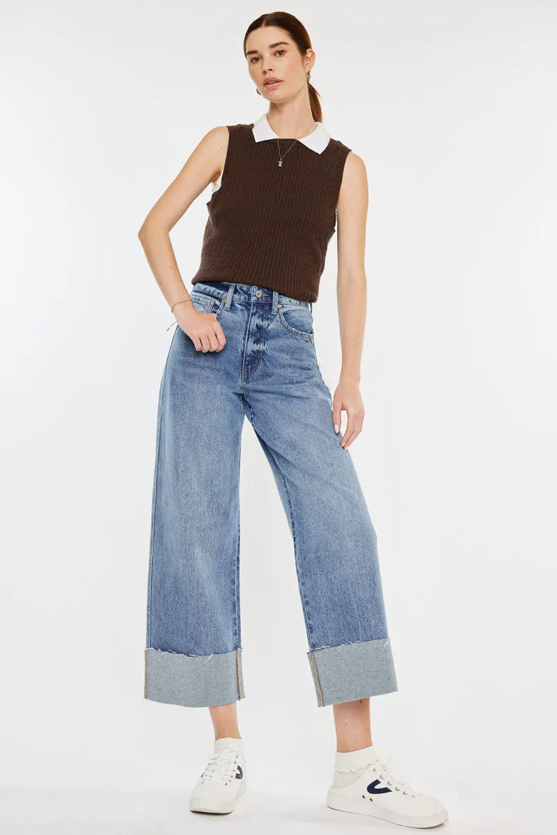 Alfie 90's Cropped  Wide Leg Jeans