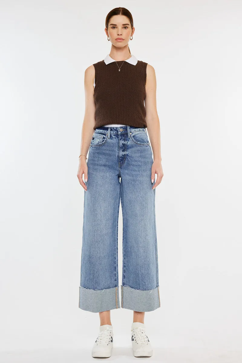 Alfie 90's Cropped  Wide Leg Jeans