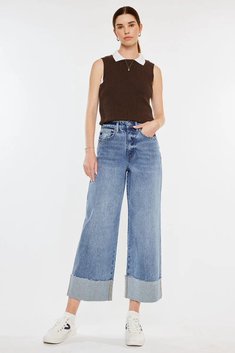 Alfie 90's Cropped  Wide Leg Jeans