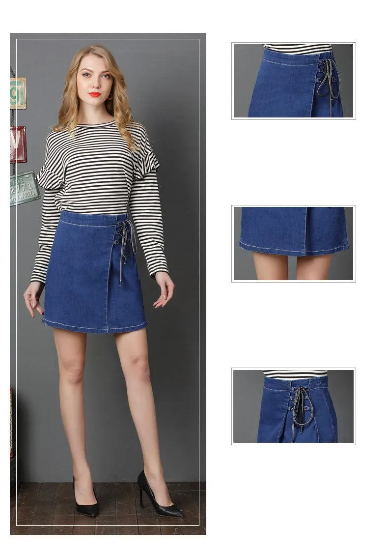 ALL TIED UP DENIM MINI