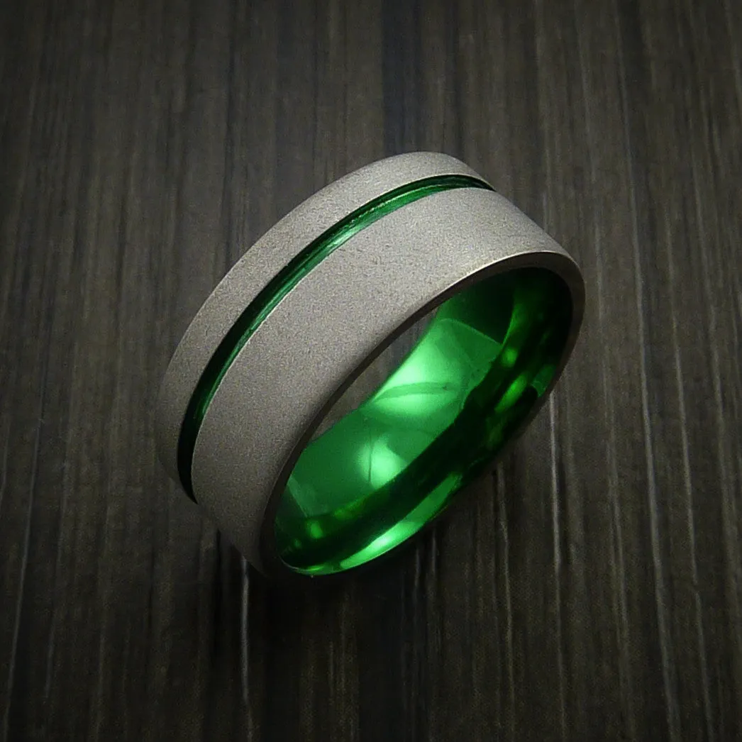 Anodized Titanium Wide Band Fine Jewelry Men's Ring