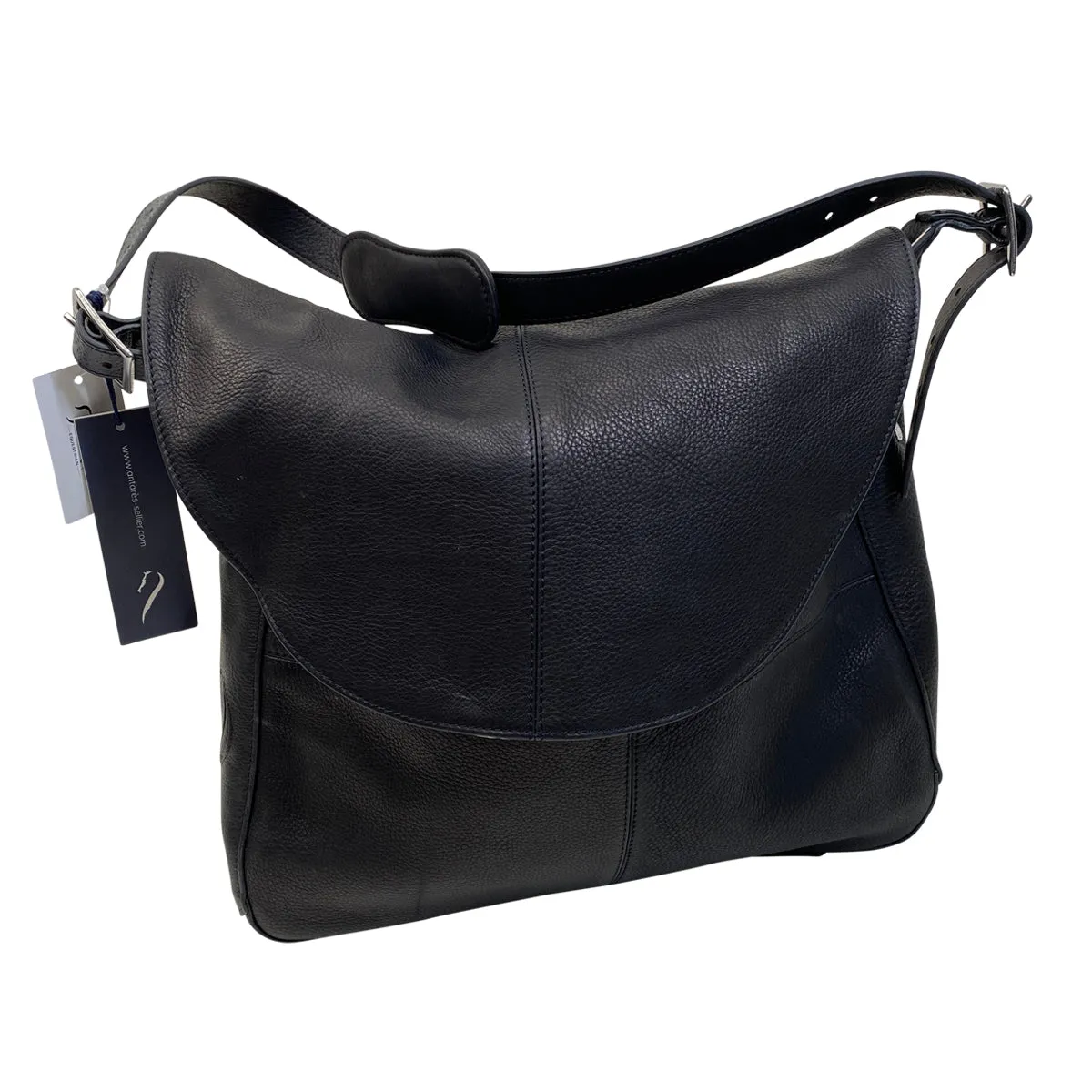 Antarès 'Milano' Leather Satchel in Black