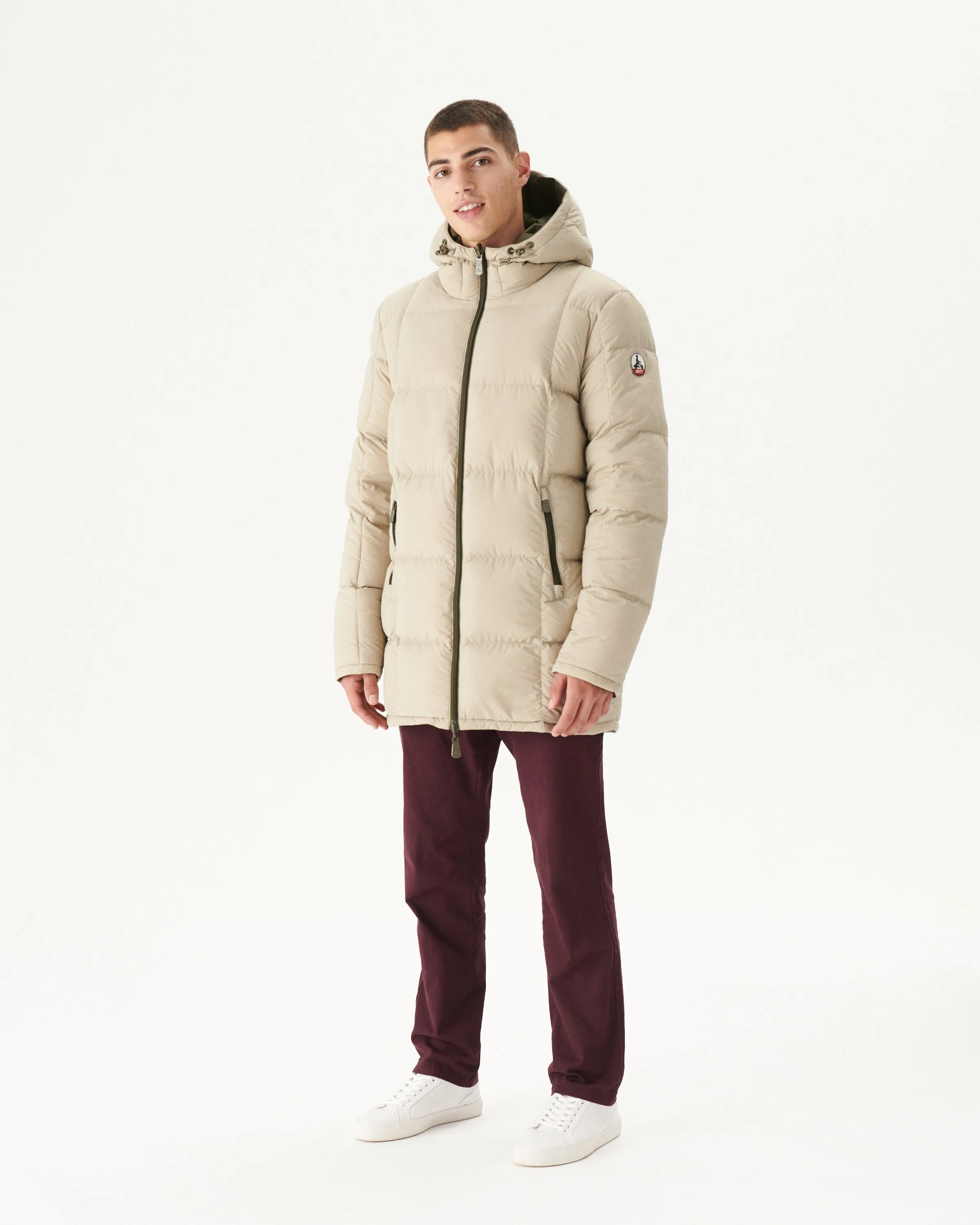 Army/Beige Warm hooded down jacket Toronto