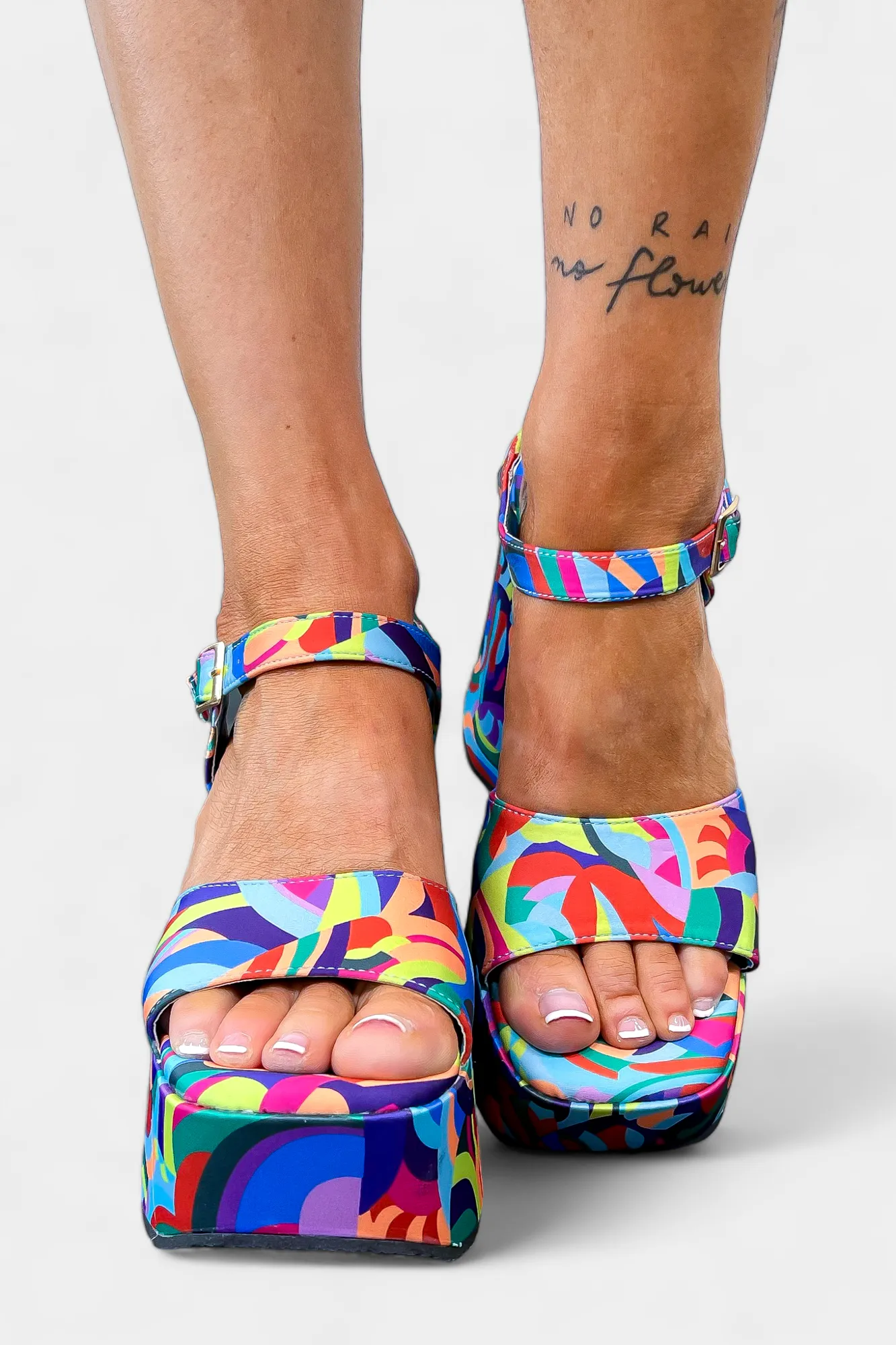 Art Abstract Platform Sandals