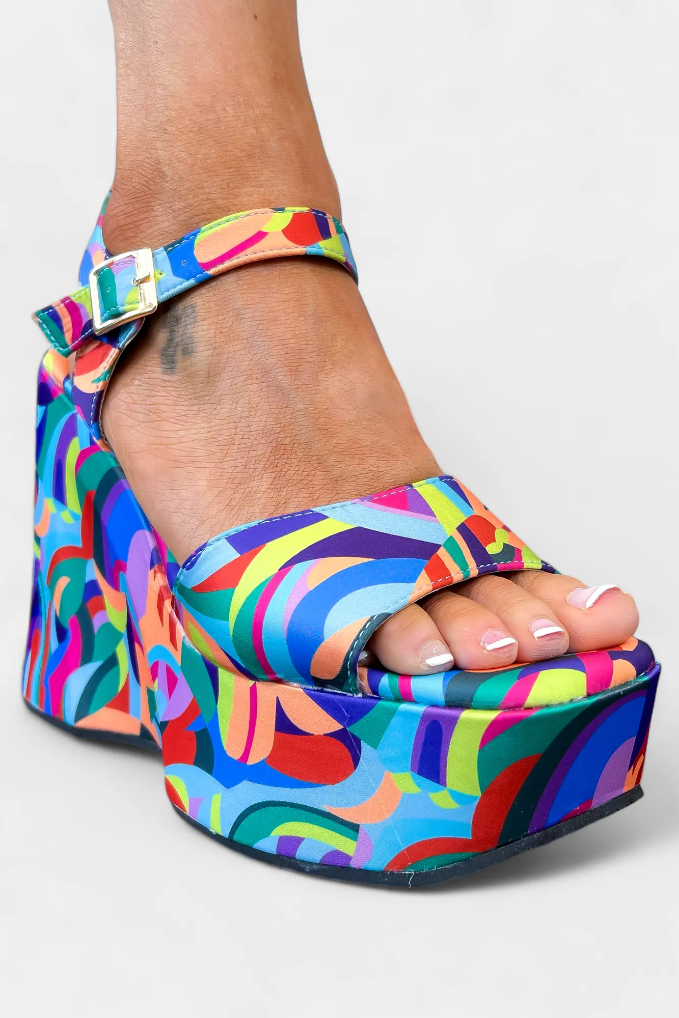 Art Abstract Platform Sandals