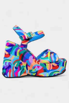 Art Abstract Platform Sandals