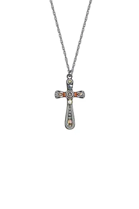 AYALA BAR SMALL CROSS PENDANT NECKLACE SILVER