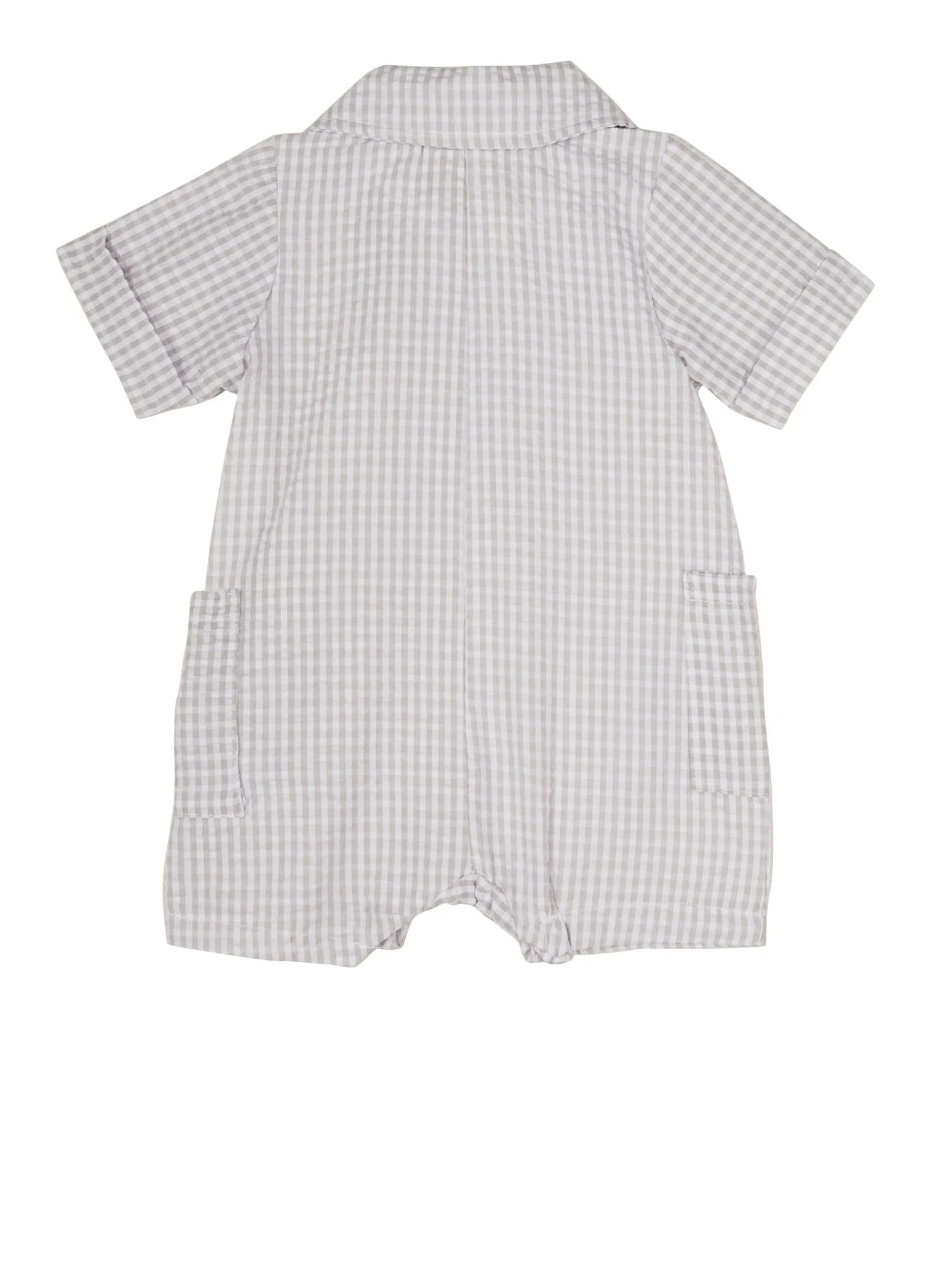 Baby Boys 0-9M Gingham Romper with Bucket Hat