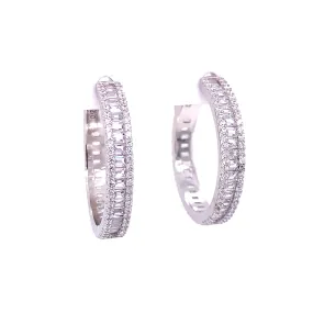 Baguette CZ Hoop Earrings