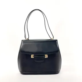 BALLY Handbag leather black Women Used Authentic