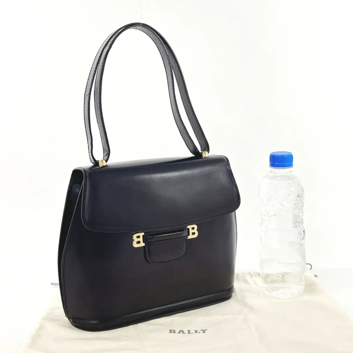 BALLY Handbag leather black Women Used Authentic