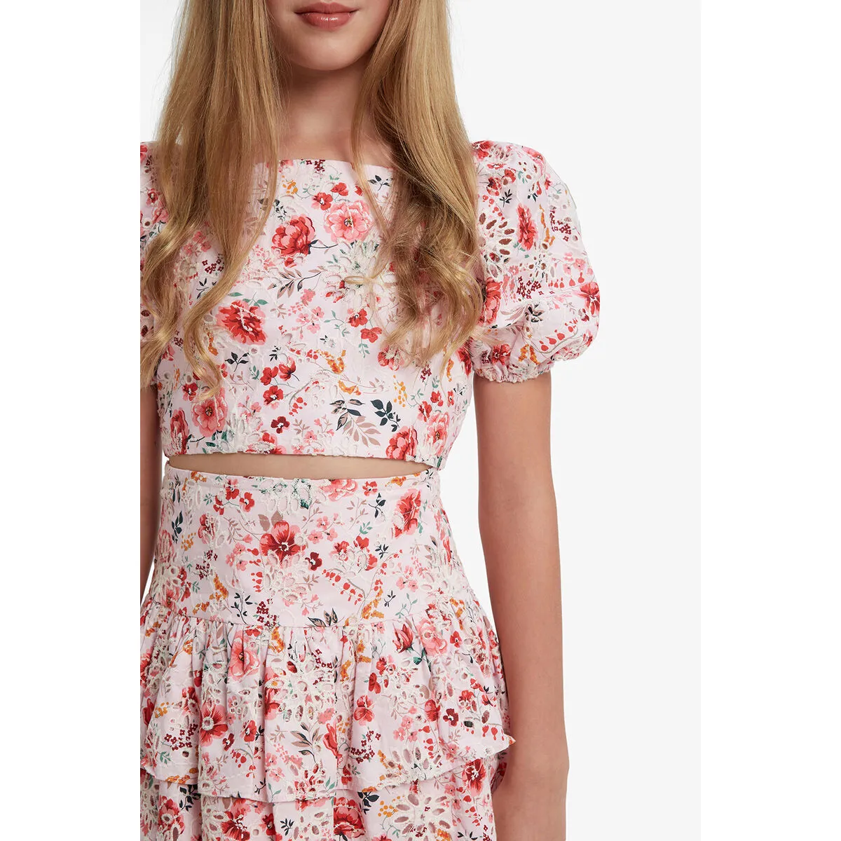 Bardot Junior - Amelia Broderie Top - Blush Floral