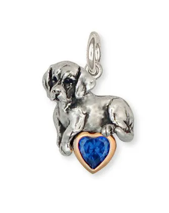 Beagle Birthstone Charm Jewelry Sterling Silver And 14k Gold  BG8-TC