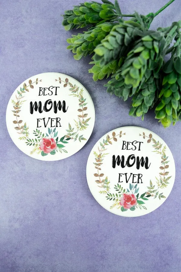 BEST MOM car coaster set of 2