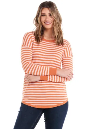 Betty Basics Sophie Knit Jumper in Pink and Apricot Stripe