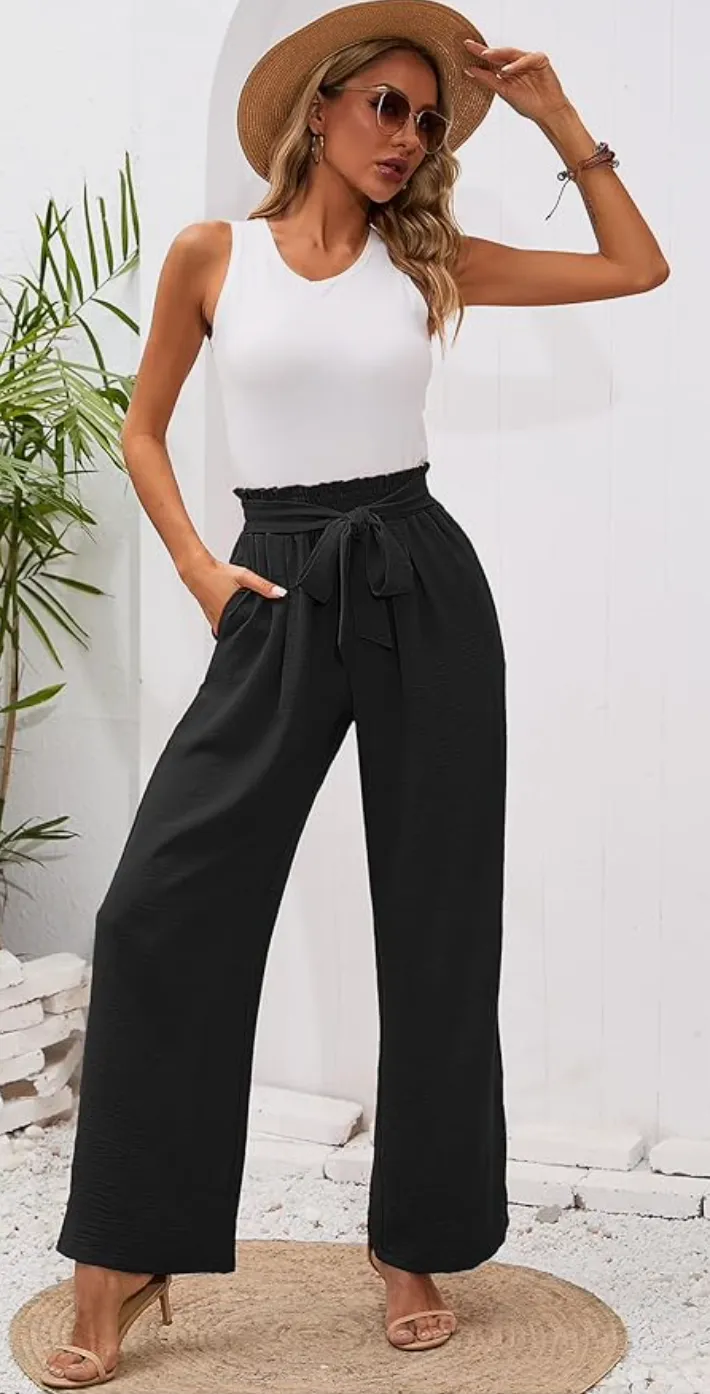 Bianca High Waisted Pants | Black